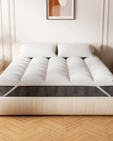 Extra Thick Mattress Topper King for Back Pain & Cloud-Like Sleep, Soft & Plush Mattress Pillow Top Bed Topper for Firm Mattress, Cooling Overfilled 1400GSM Mattress Pad, Fit to 6”-22” Mattress