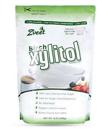 Zveet Birch Xylitol Sweetener | Keto Friendly, Non GMO Low Carb & Calorie Natural Sweetener Sugar Substitute | Kosher & Made in the USA | 5 Pound
