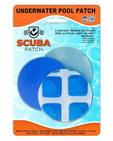 All-in-One Repair Kit for Above-Ground Pools | Fast, Underwater-Capable Peel-and-Stick OR Adhesive Glue-Down Vinyl Patches & for Easy Set and Frame Pools 2-1/2 Inch Peel and Stick
