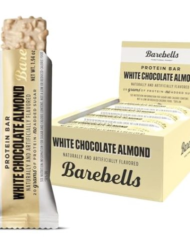 Barebells Protein Bars White Chocolate Almond - 12 Count, 20g High Protein Treats - Chocolate Nutrition Bar with 1g Total Sugars - On-The-Go Breakfast or Post-Workout Snack