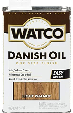 Watco 65541 Danish Oil Wood Finish, Quart, Light Walnut