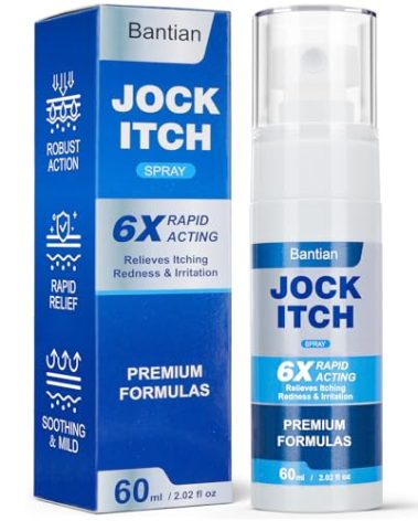 Jock Itch Spray for Men-Potent Jock Itch Treatment, Itching Relief & Soothing, Liquid Spray-Quick Absorption & Recovery, 2.02 fl oz