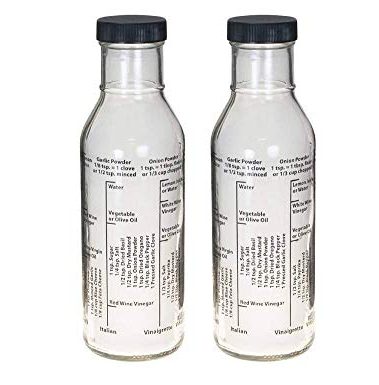 Kolder Salad Dressing Mixer Bottle with 8 Classic Recipes, Glass, 13-Ounce Capacity