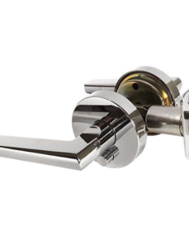 Designers Impressions Madison Design Contemporary Polished Chrome Privacy Euro Door Lever Hardware (Bed and Bath)