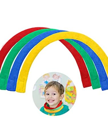 4 Pieces Chew Necklaces for Sensory Kids, Teething Chewy Cloth Necklaces Fabric Soft and Absorbent Alternative to Chewing Clothing for Boys Girls, Reusable, Washable