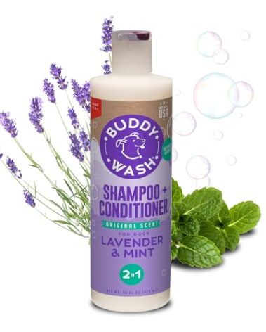 Buddy Grooming Wash 2 in 1 Dog Shampoo, Lavender & Mint, 16 oz. Bottle