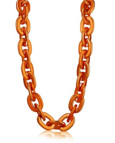 Remuuly Halloween Plastic Chain Necklace Chunky Big Fake Necklace Hip Hop Rapper Turnover Chain Costume Accessory(39 Inches,Orange)