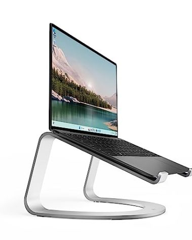 Curve SE Ergonomic Aluminum Laptop and MacBook Stand with Anti-Slip Silicone to Prevent Scratching | Compatible with 11" to 17” laptops Including: Dell, Acer, ASUS, HP, Microsoft Surface, Lenovo, Samsung, Apple MacBooks and more