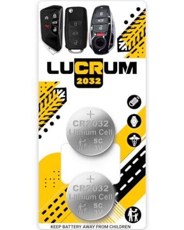 Key Fob Battery Replacement for Volkswagen, 2PCs CR2032 Batteries for VW Arteon, Atlas, Golf, Jetta, Passat, Tiguan, Touareg 2003-2024 CR 2032