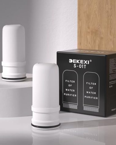DEKEXI Filtration Faucet System Replacement Water Filters, Fits S-01, Last Up to 6 Months, Pack of 2