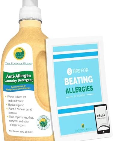 Anti-Allergy Laundry Detergent| Natural Allergy Free for Pet Dander Allergy & Pollen |For Sensitive Skin & Washing Baby Clothes |Unscented