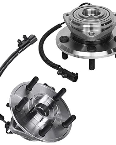 Detroit Axle - 2 Front Wheel Bearing Hubs for Jeep 2007-2010 Wrangler [4-Wheel ABS], Replacement 2008 2009 Wrangler Wheel Bearing and Hubs Assembly Set