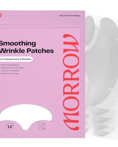 Morrow Beauty - Peptide-Infused Smoothing Forehead Wrinkle Patches - Overnight Patches for Smoothing Fine Lines and Wrinkles, Anti Aging Stickers for Forehead, Bonus Smile Line (36 Count)