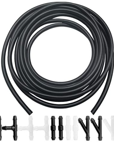 Windshield Washer Hose Kit - Includes 4 Meter Washer Fluid Hose & 12 Pcs Hose Connectors, Compatible with Most Vehicle Windshield Washer Nozzle Installation, for Connecting Car Water Pumps and Nozzles
