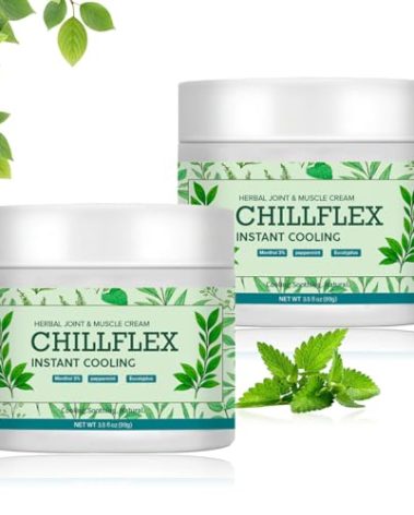 CHILLFLEX Menthol Soothing Cream, Cooling Soothing Gel, Joint Activities Throughout The Body, Relieve Muscle Tension, for Head, Lumbar, Neck, Hands and Feet for Men and Women（3.52OZ/Bottle）