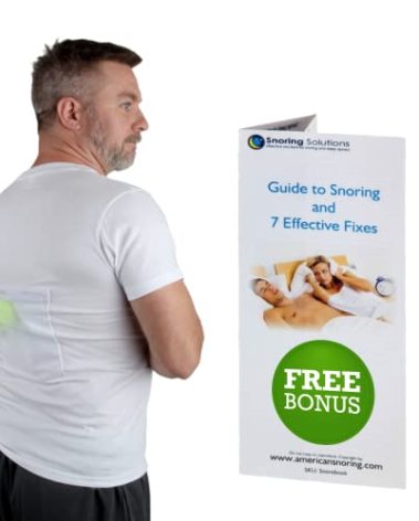 Stop Snoring T-Shirt - Snore Stopper - Most Comfortable Snoring Aid. Health Expert Recommended for Back Snorers! Eliminates Snoring by Adjusting Your Sleeping Position. Guide to Snoring Ebook (Large)