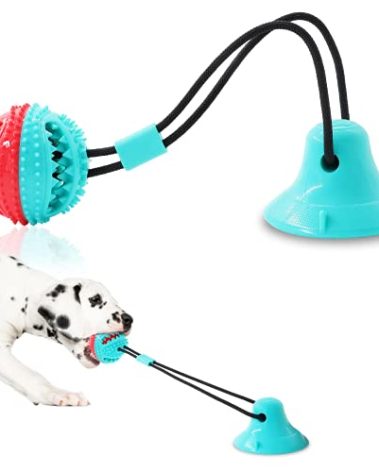 Askhald Dog Toys Dog Chew Toys for Aggressive chewers, Puppy Dog Training Treats Teething Rope Toys for Boredom Dog Puzzle Treat Food Dispensing Ball Toys for Puppies Teething (Blue)