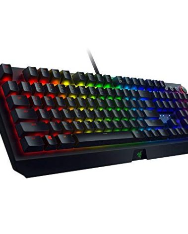 Razer BlackWidow - Clavier de Jeu Mécanique (avec Interrupteurs Verts Razer, Durée de Vie de 100 Millions de Touches, Éclairage RVB Chroma, Disposition US, Noir)
