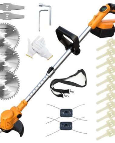 Electric Weed Wacker Cordless for Dewalt 20V MAX Battery, 4-in-1 Weed Eater Battery Powered, Brush Cutter with 4Types Blades, for Lawn, Yard and Bush Trimming (No Battery)