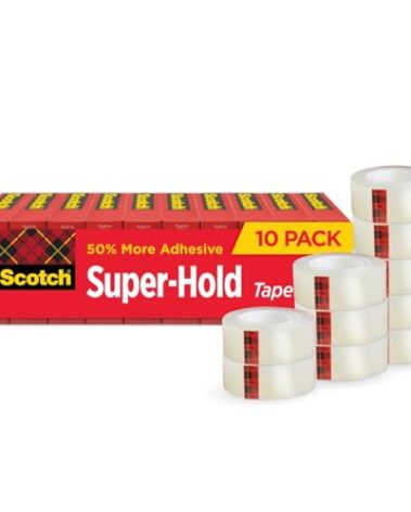 Scotch Super-Hold Tape, 10 Rolls, Transparent Finish, 50% More Adhesive, Trusted Favorite, 3/4 x 800 Inches, Boxed (700S10)