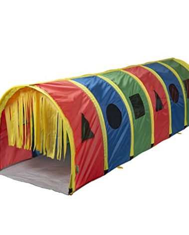 Pacific Play Tents 95200 Kids Super Sensory 9-Foot D Style Institutional Crawl Play Tunnel, 9' x 30" x 30", Multicolored