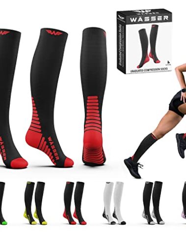 Wasser Gear Compression Socks for Nurses Men & Women - Fitness Travel Pregnancy Circulation