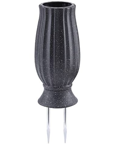 Bocola Cemetery Vase with Metal Spike -Headstones Flower Holder with Drainage Hole for Artificial Flowers- Grave Decorations Memorials Sympathy for Loss of Loved Ones