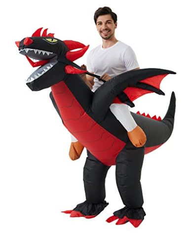 eLUUGIE Inflatable Dragon Costume Halloween Inflatable Costume for Adults/Man Christmas Party (Dragon Costume)