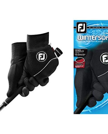 FootJoy Men's WinterSof Pair Golf Glove Black Medium/Large, Pair