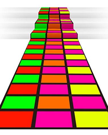 Mixweer 1 Pcs 118 x 39 Inch Disposable Neon Dance Floor 80s 90s Party Decorations DIY Plastic Dance Floor Neon Carpet Runner for Outdoor Birthday Party Supplies Wedding Favors