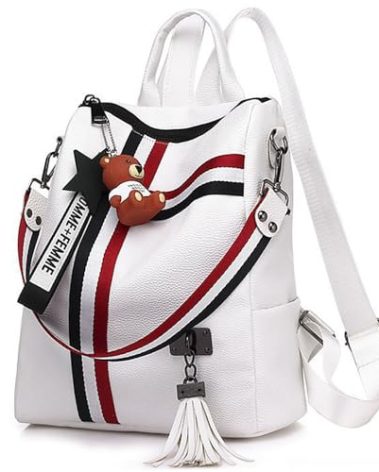 Taremoci Fashion PU Leather Backpack Purse for Women Travel Backpack Bag with Tassel Ladies Shoulder Handbags Casual Daypack
