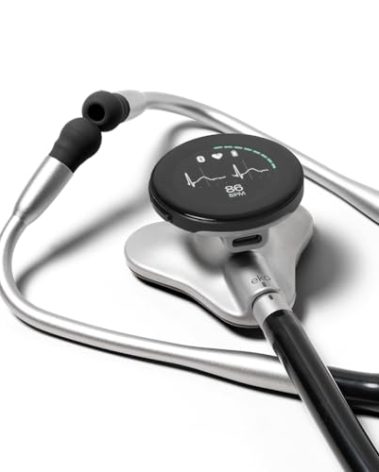 CORE 500™ Digital Stethoscope — 40x Amplification, Active Noise Cancellation, 3-Lead ECG, FDA-Cleared AI with Eko+, Full-Color Display, Reimbursement Eligible — Silver, COR501