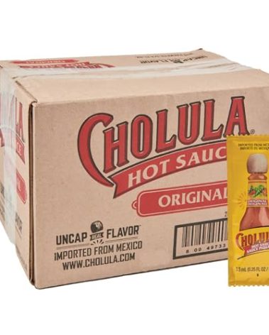 Cholula Original Hot Sauce Packets, 200 count - One 200 Count Individual Hot Sauce Packets with Mexican Peppers and Signature Spice Blend, Perfect Single-Serve Size for Delivery and Takeout