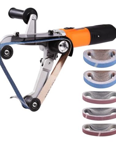 VEVOR Pipe Tube Polisher Sander, 1000W Pipe Belt Sander with 6 Variable Speeds 1100-3200rpm, Professional Belt Sander Grinding Machine with 100PCS Sanding Belts for Burnishing Finishing Rust Removal