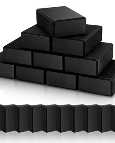 Yilloog 10 Pcs Foam Eva Yoga Blocks Non Slip Lightweight Bricks Yoga Bulk Supportive Blocks Prop Accessories for Pilates Stretching and Meditation Women Men Yogi Beginners, Black