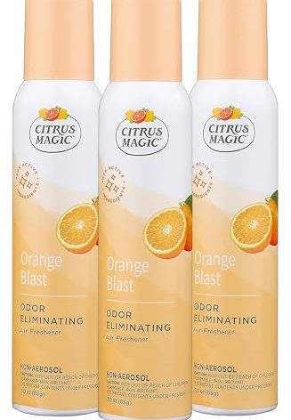 Citrus Magic Odor Eliminator Air Freshener Spray for Home, Orange Blast, 3-Ounce, Pack of 3