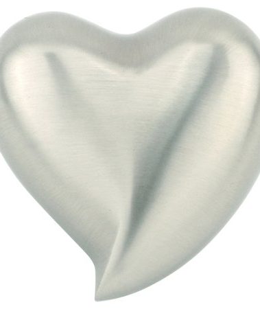 Pewterglow Heart Keepsake Cremation Urn for Ashes, Brass, Silver Urn, Keepsake Sized Cremation Urn, 3 Inches Wide