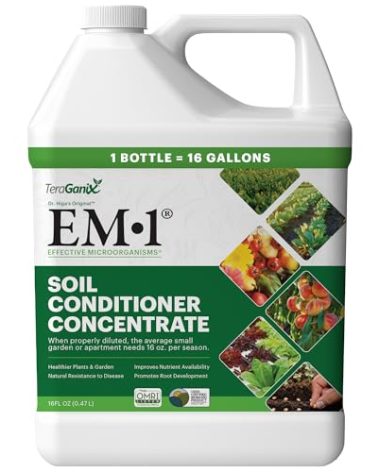 TeraGanix EM-1 Soil Conditioner (1 Btl = 16 Gal), Microbial Inoculant Concentrate, Plant Growth, Root Enhancer, Liquid Probiotic for Soils & Plants, Seed Germination, Garden, Lawn Care (16 fl oz)