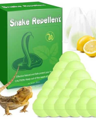 24 Pack Snake & Lizard Repellent for Yard, Natural Rodent Repellent Balls for Outdoors and Indoor, Keep Snakes Lizard and Rodent Away from Lawn Yard Garden Camping Fishing Pet Safe
