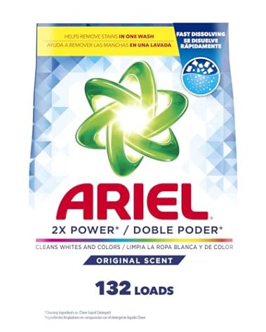Ariel Powder Laundry Detergent, Original Scent, 211 ounces 132 Loads, 13.19 Pound (Pack of 1)