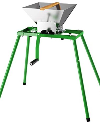EJWOX 7L Hand Crank Apple and Fruit Crusher with Stand, Stainless Steel Manual Juicer Grinder for Seasonal Cider & Fresh Juice