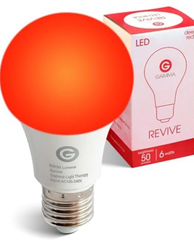 Revive by Gamma - 670nm - Red Light Bulb Sleep Therapy - Melatonin Promoting Natural Sleep Aid