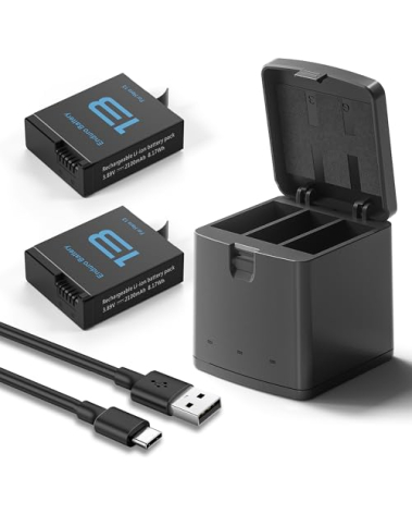 Topwowe 2 Packs Batteries 2100mAh Compatible with GoPro Hero 13 Black Camera with Triple Slot Battery Charging Station