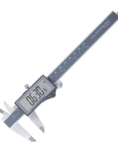 Clockwise Tools IP54 Grade Digital Caliper, DCLR-0605 0-6" /150mm, Inch/Metric/Fractions Conversion, Stainless Steel, Large LCD Screen