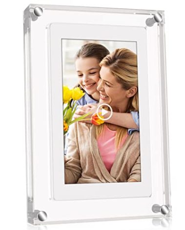 5 Inch Acrylic Video Picture Frame with 4GB Memory and 1000mAh Built-in Battery, That Plays Slideshow Motion Electronic Digital Photo Frame with Music, Perfect for Home Decor and Heartfelt Gifts
