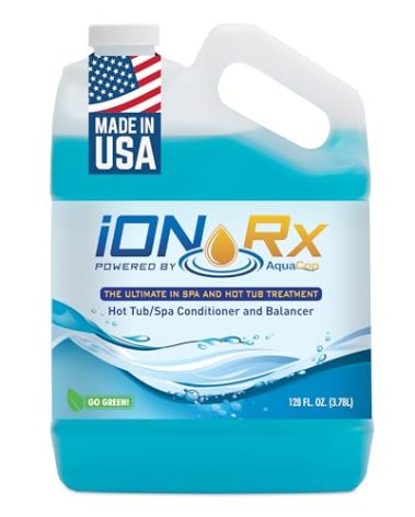 IONRX Hot Tub & Spa, Treatment, Conditioner, Balancer, Clarifier, Great for Sensitive Skin Spa Maintenance Made Easy. Also Works on Inflatable Spas & Small Swimming Pools128 fl oz.