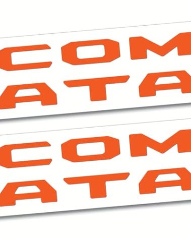 (2 Sets) Prime Series UV Weatherproof Vinyl Decals for Glove Box Dashboard Letter Inserts Compatible fits Tacoma 2016-2023 (Gloss Orange)