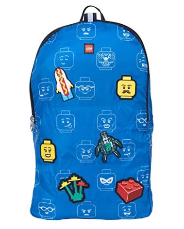 LEGO Minifigure Packable Backpack with 6 patches, Iconic