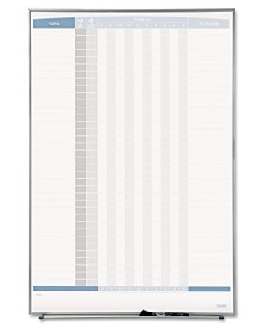 Quartet Matrix In/Out Board, 34 x 23 Inches, Magnetic, Track Up To 36 Employees (33705)