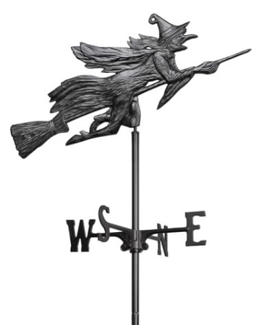 Whitehall Products Flying Witch Garden Weathervane, Black